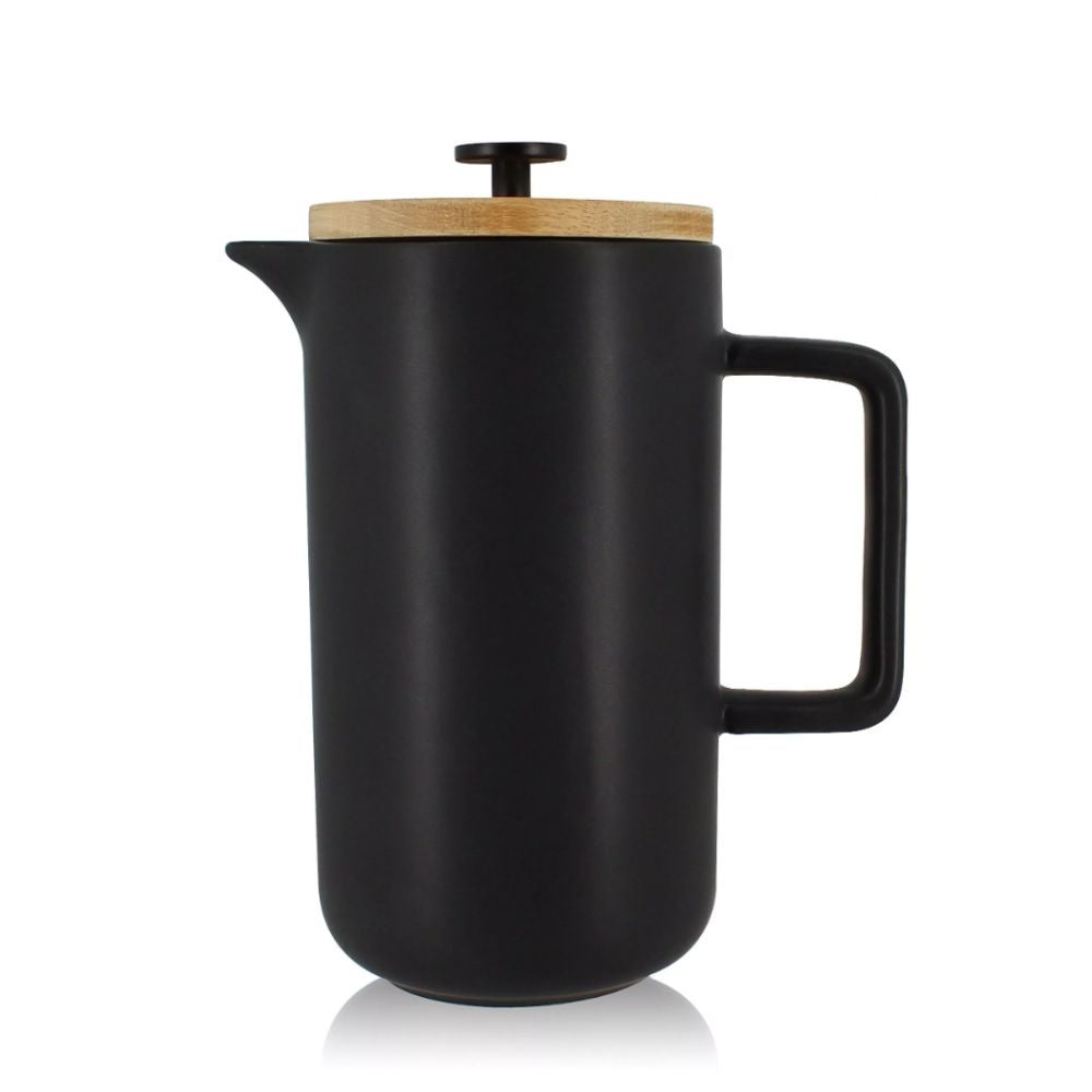 Cafetière en grès à piston en acier inoxydable. Contenance 1,3 litres