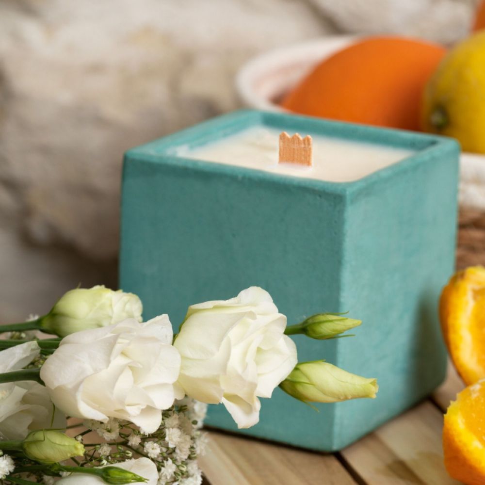 Bougie parfumée Citronelle - Béton Turquoise